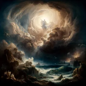 2. Земля ж була безвидна і пуста, і темрява над безоднею, і Дух Божий ширяв над водою.