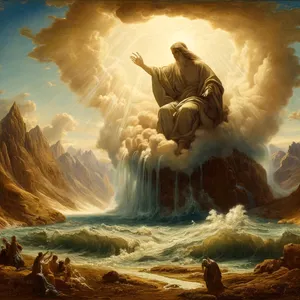 9. І сказав Бог: нехай зберуться води, що під небом, в одне місце, і нехай зu0027явиться суша. І сталося так.