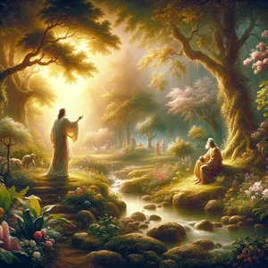 16. І наказав Господь Бог Адамові, говорячи: З кожного дерева в раю ти можеш їсти,