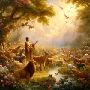 20. І дав Адам імена кожній худобі й небесному птаству, і кожній польовій звірині. Та для Адама не знайшлась поміч, відповідна для нього.