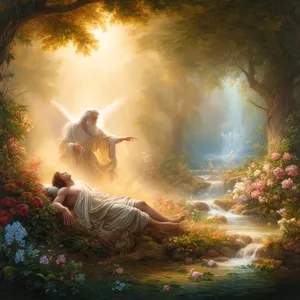 21. І вчинив Господь Бог міцний сон на Адама, — і той заснув. І взяв одне ребро з нього, і тілом закрив те місце.