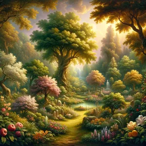 9. І виростив Господь Бог із землі всяке дерево, принадне на вигляд і добре на їжу, і дерево життя всередині раю, і дерево пізнання добра й зла.