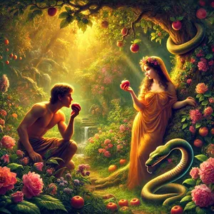 6. І побачила жінка, що дерево добре на поживу, і принадне для очей, і пожадане дерево, щоб набути знання; і взяла з його плоду, і їла; і дала також чоловікові своєму з собою, і він їв.