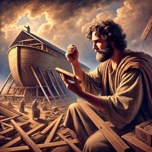 16. Отвір зробиш для ковчега, і в лікоть скінчиш його згори. І двері ковчега зробиш із боку його. Зробиш його з нижнього, другого та третього поверхів.