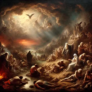 5. І бачив Господь, що велике зло людське на землі, і що всі думки сердець їхніх увесь час тільки зло.