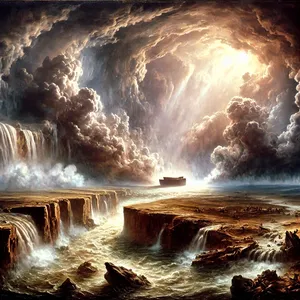 11. Шостисотого року Ноєвого життя, другого місяця, сімнадцятого дня місяця, того дня розірвались усі джерела великої безодні, і розкрились небесні розтвори.