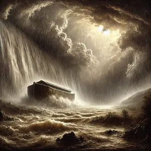 12. І був дощ на землі сорок день і сорок ночей.