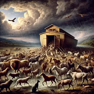 14. вони, і кожен звір за родом його, і кожна худоба за родом її, і кожен плаз за родом його, усе, що плазує по землі, і кожен птах за родом його, кожна пташина, крилата.