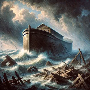 23. І погубив Він кожну істоту, що на поверхні землі: від людини аж до худоби, аж до плазуючої істоти, і аж до птаства небесного, — і вони були стерті з землі, і зостався тільки Ной та те, що з ним у ковчезі.