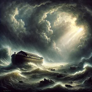 1. І згадав Бог про Ноя, і про всяку звірину, і про всю худобу, що з ним у ковчезі, і навів Бог вітер на землю, і вода вгамувалася.