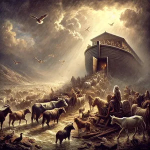 17. Виведи з собою всяке тіло з усього живого, що з тобою, птаство, і скотину, і всяке гаддя, що плазує по землі, нехай вони розплодяться по землі, і будуть плідні, і розмножаться на землі.