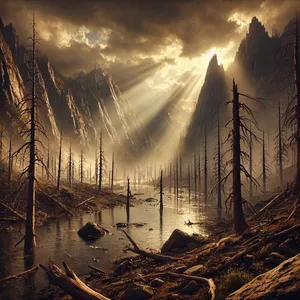 5. І вода постійно спливала аж до десятого місяця, а першого дня десятого місяця показалися верхи гір.