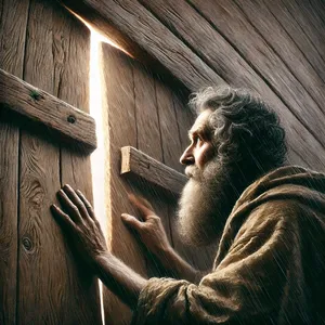 6. І сталося по сорока днях, і відкрив Ной вікно ковчега, що зробив був.