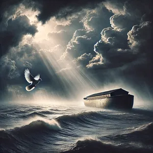 8. І він вислав від себе голубку, щоб побачити, чи зменшилася вода з-над поверхні землі.