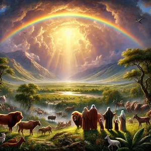 16. І буде лук у хмарі, і Я гляну на нього, щоб згадати вічний заповіт між Богом і кожною живою істотою, що є на землі.